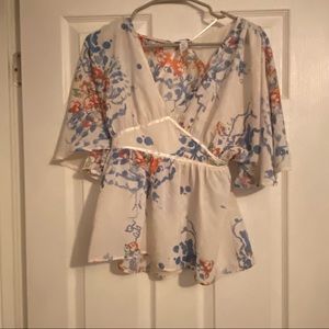 H&M sheer floral top size 2